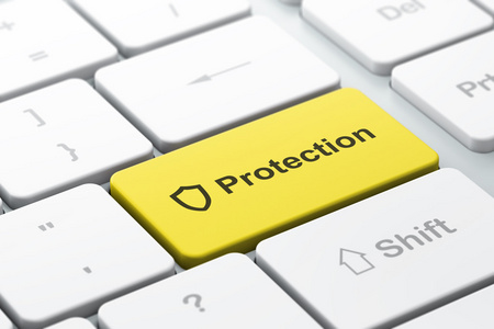 隐私权的概念 电脑钥匙轮廓盾和保护