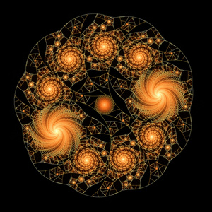 抽象的橙色和黄色的分形图