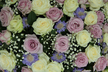 紫色和白色婚礼玫瑰