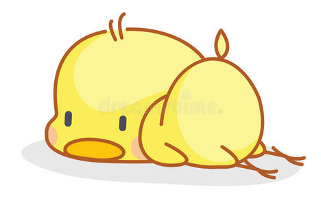 卡通小鸡摆姿势睡觉照片