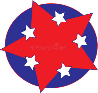 美国国旗颜色的星星标志设计