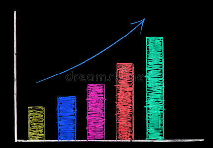 黑板彩色粉笔上升图
