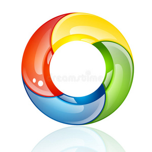 彩色3d圆形或环形照片