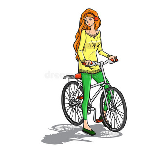 女孩和自行车