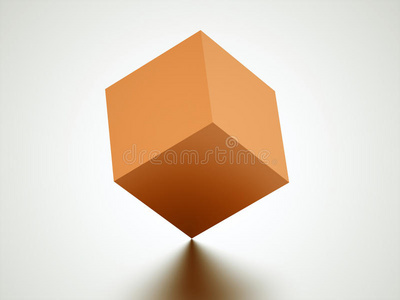 橙色立方体图标概念