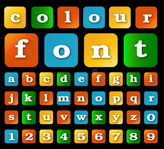 字母彩色字体样式。矢量图。
