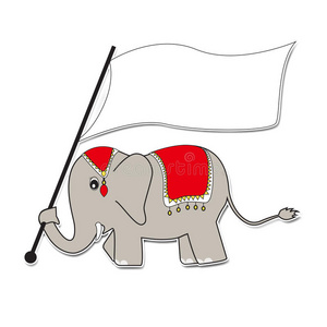 泰国国旗上的大象图片