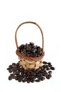 咖啡豆和篮子
