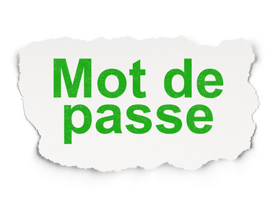 安全理念 Mot de Passefrench 纸张背景上