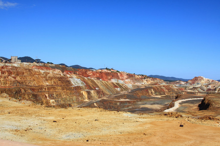 铁硫铁矿 corta 阿塔亚，最大露天矿山在欧洲 米纳斯德联合锌 纳尔。韦尔瓦省，西安大路，西班牙