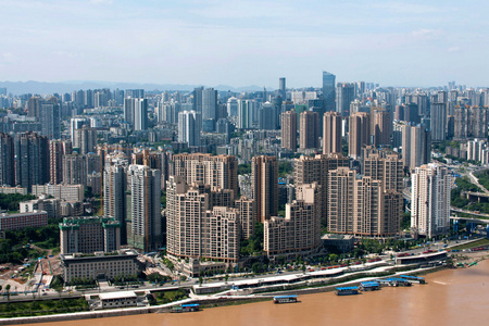 重庆市渝中区 江北区 渝中半岛和建筑物