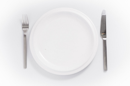 餐具和孤立在白色背景上的 disheware