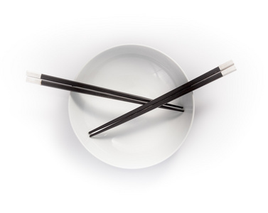 在空碗筷子