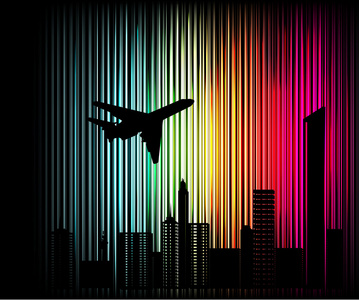 飞机和城市背景