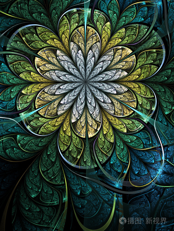 自然为主题的分形花数字为图形创意设计图稿