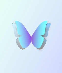纸蝴蝶。矢量插画