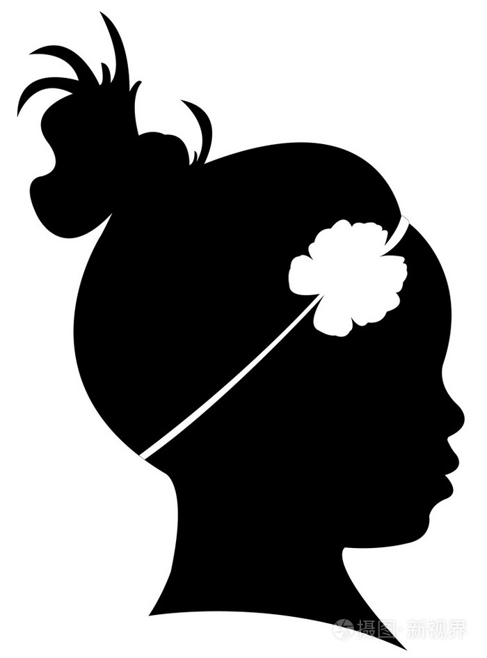 儿童头部剪影矢量