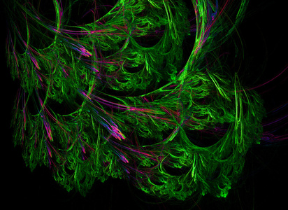 绿色幻想背景分形的详细说明