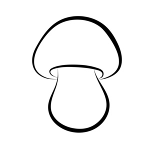矢量黑白插画的蘑菇徽标