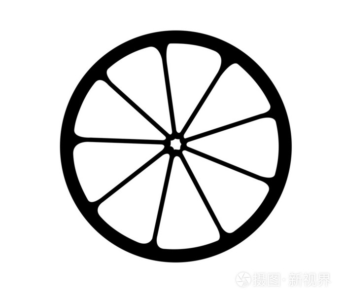 矢量黑白插画的柑橘徽标