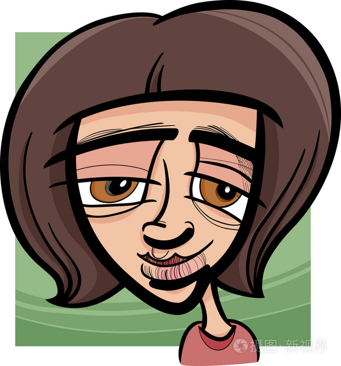 年轻女子卡通素描图插画-正版商用图片1dfyrv-摄图新视界