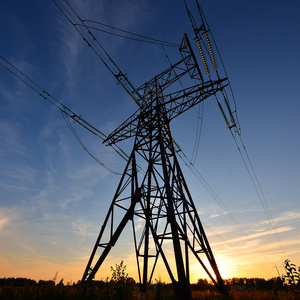 杆塔电力线路杆塔的天空照片