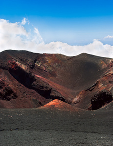 在西西里火山 etna 的火山口