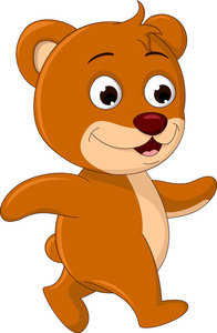 可爱熊卡通行走照片