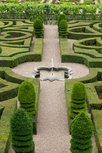 在法国的城堡，里面的辉煌，装饰花园