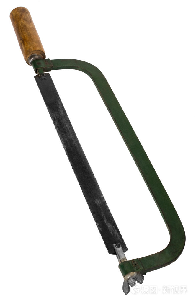 一把钢锯的特写镜头