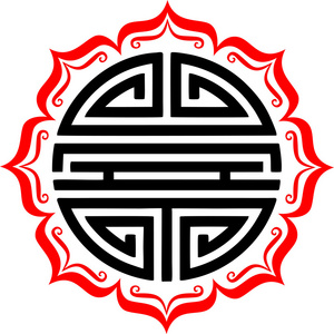 寿符号, 莲花-中国好运气的魅力 — — 长寿 & 身体健康照片