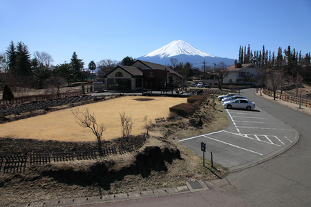 从河口湖缪斯馆富士山的视图