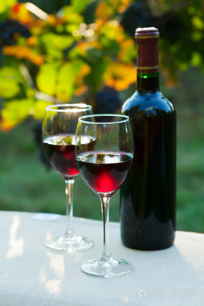 两杯红葡萄酒