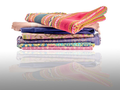 彩色泰国丝绸织物图案