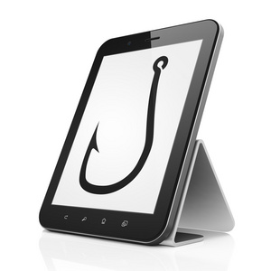 安全理念 tablet pc 计算机上的渔钩