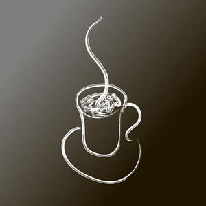 杯咖啡合影一支粉笔图片