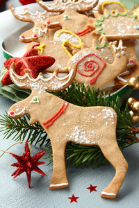 节日装饰的自制圣诞姜饼饼干