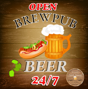 最佳传统新鲜冷 beer.brewpub menu.vector