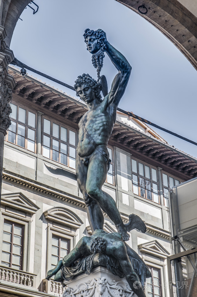 珀尔修斯在佛罗伦萨,意大利美杜莎的头