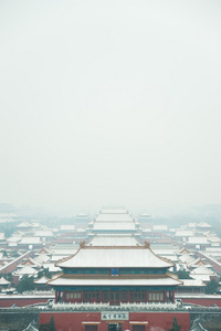 雪在故宫，北京，中国