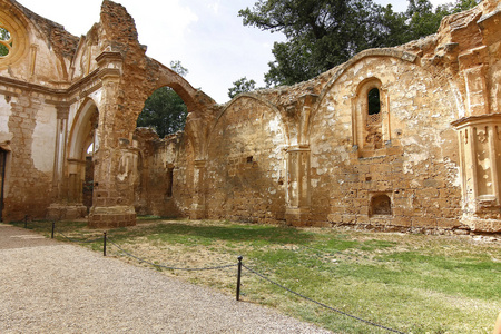 在废墟的著名石寺建在 1194年 nuevalos 西班牙地区