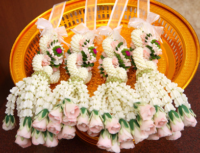 泰国婚礼花环泰国的花环,为泰国婚礼仪式照片