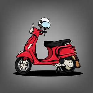 自行车手疲惫的矢量草图,老的自行车机智交通工具图标-踏板摩托车和