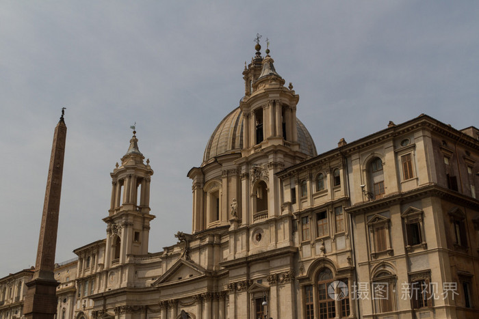 圣 agnese 在 agone 广场纳沃纳广场，罗马，意大利