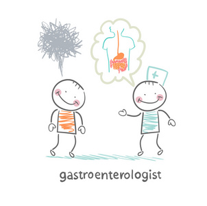gastroenterologist 告诉病人对这种疾病照片