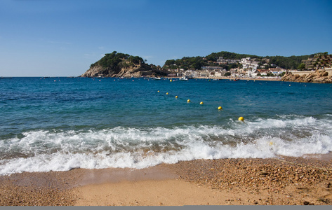 布拉瓦海岸海滩在沙海岸 mar，西班牙加泰罗尼亚