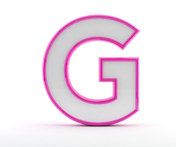 3d 带光泽的粉红色大纲字母 g 字母