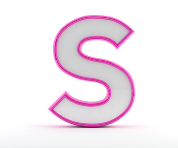 3d 带光泽的粉红色大纲字母的字母