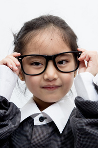 戴着眼镜的亚洲业务孩子