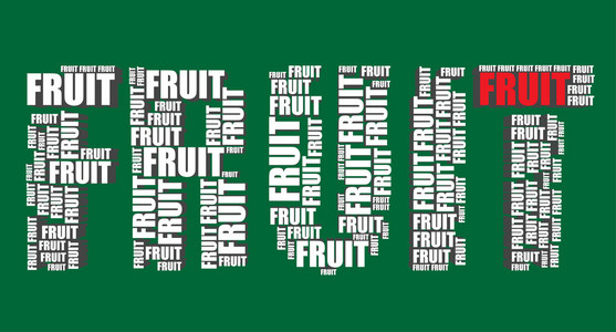 水果排版 3d 文本单词水果艺术矢量图字云